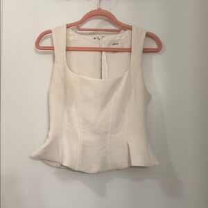 Wilfred Cream Sleeveless Peplum